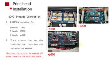 6090 3heads Connection 1 W+CMYK+V solution for 3heads (Page 32 / 67) F2-6090 UV Flatbed Printer Product Installation and Operation Instructions